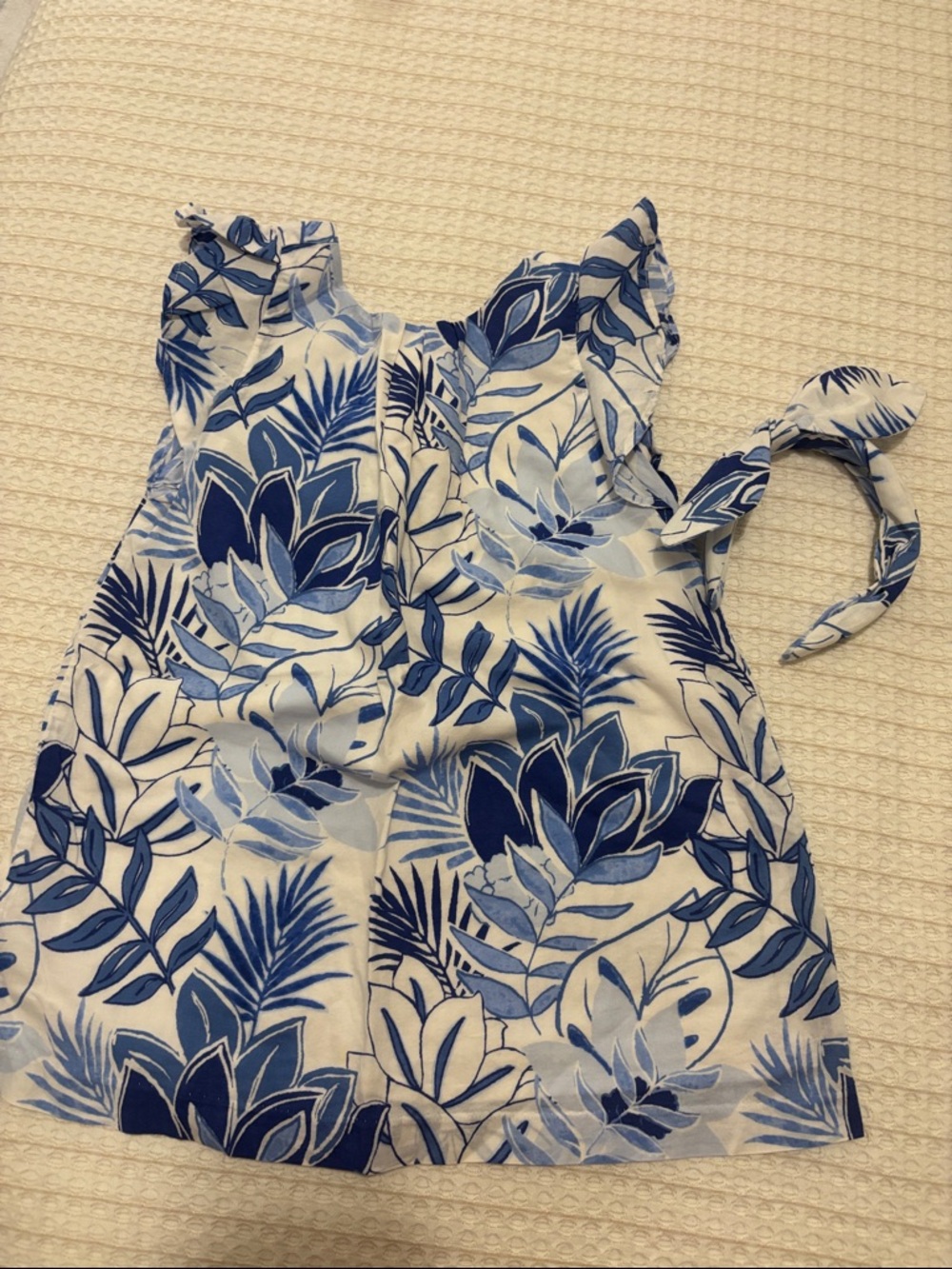 Janie and Jack Blue and White Floral Casual Dress